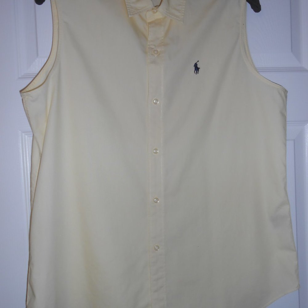 Ralph Lauren Sport size 14 sleeveless blouse in yellow.